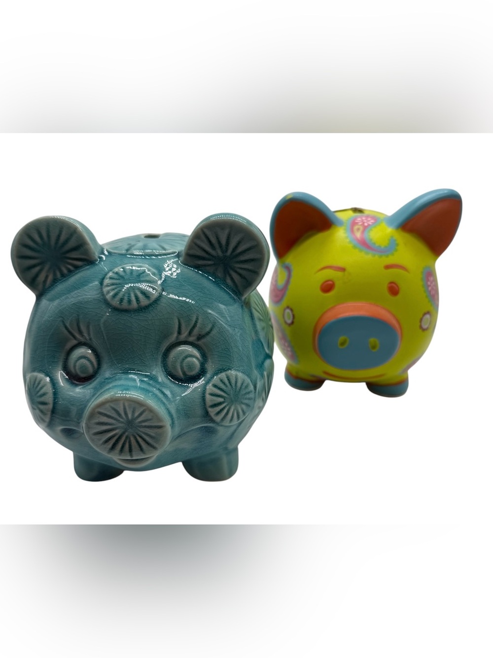 NWT Lot Of 2 Piggy Banks Coordinating Colors